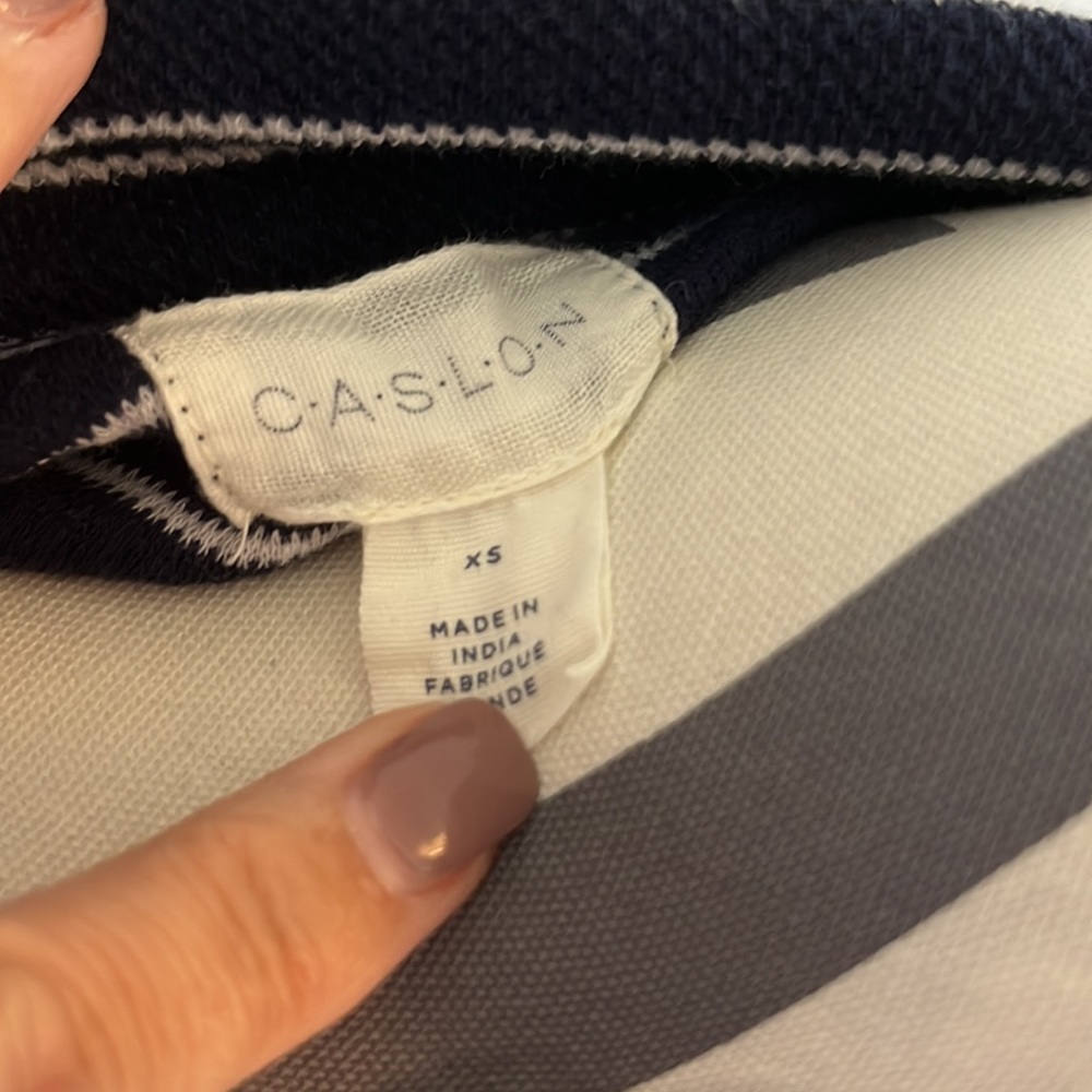 Caslon Blazer Navy and White striped Size XS - Picture 4 of 5